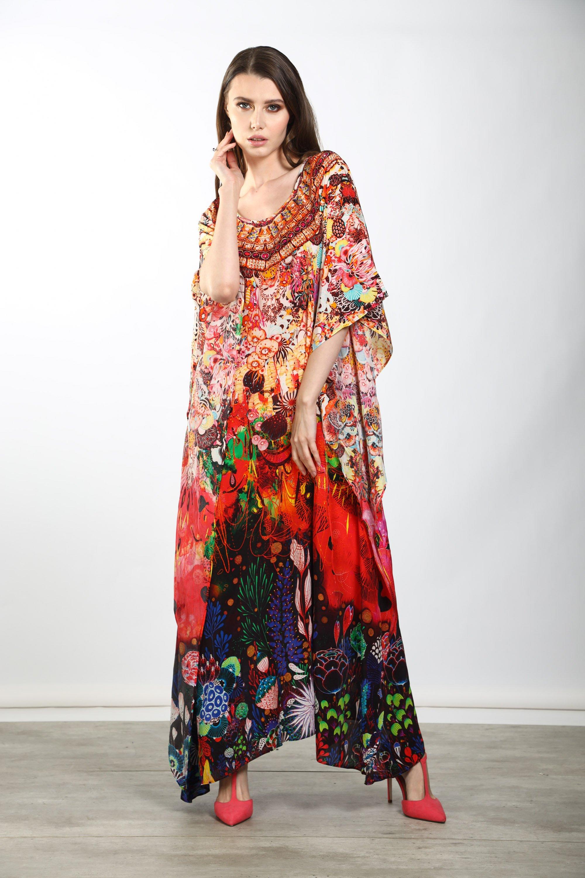 CORRALLE - LONG KAFTAN - TheSwankStore