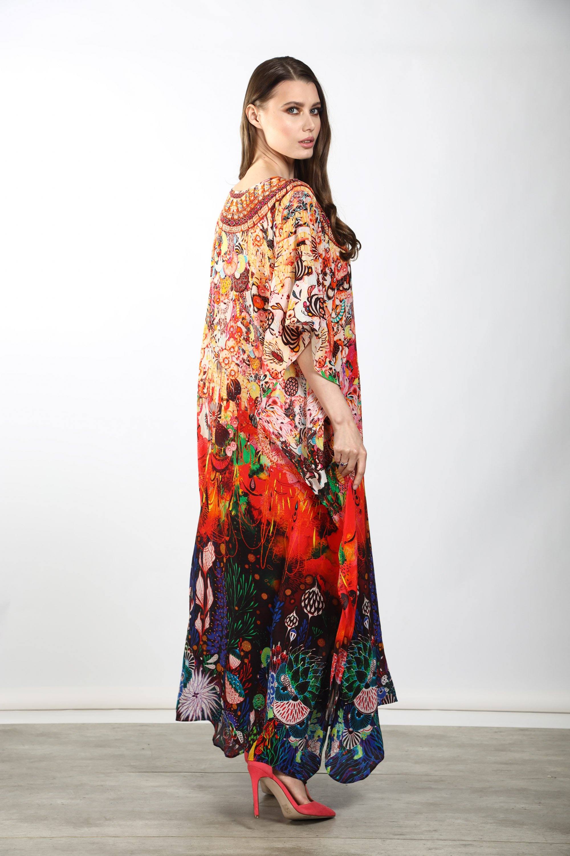 CORRALLE - LONG KAFTAN - TheSwankStore
