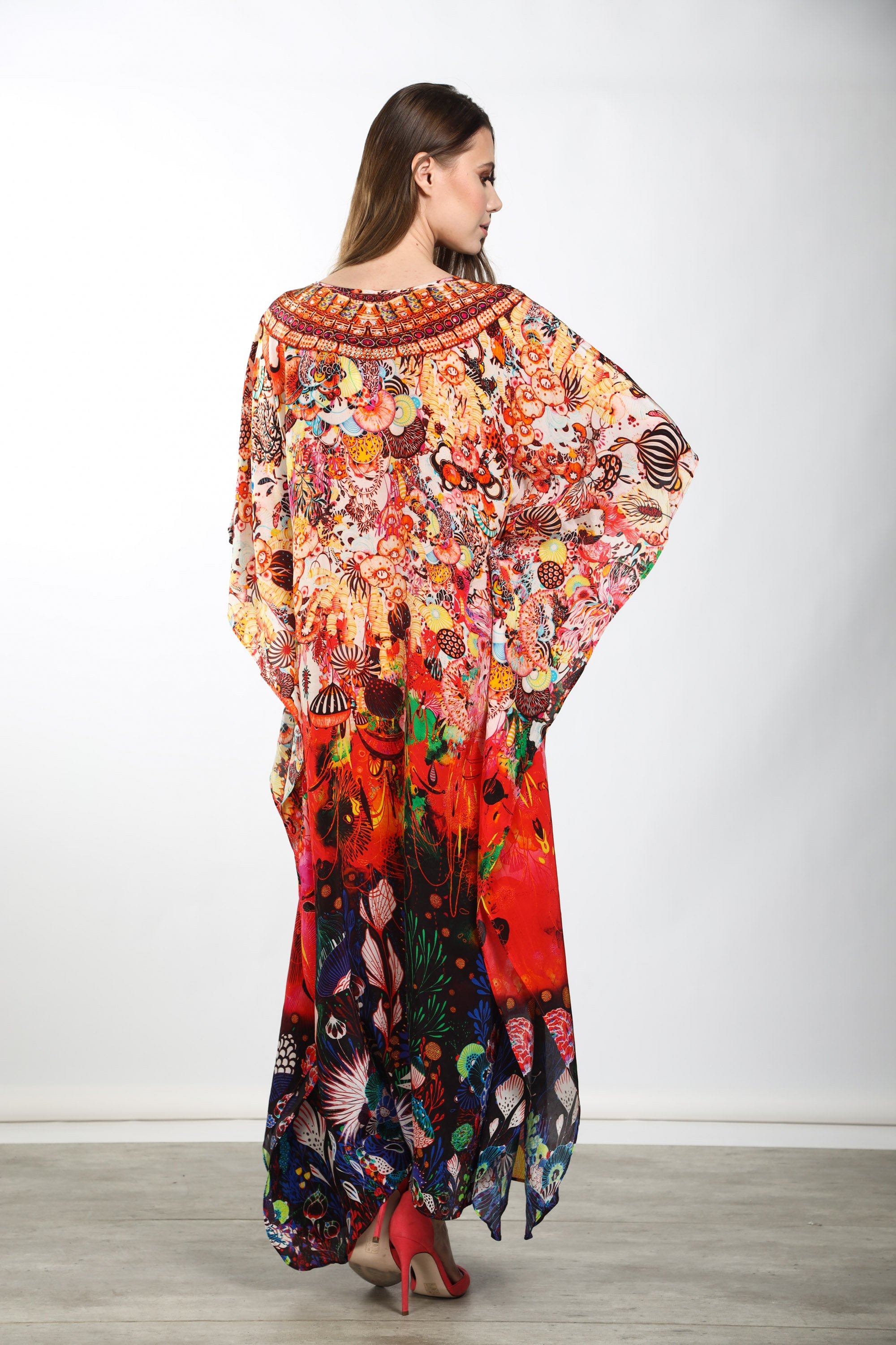 CORRALLE - LONG KAFTAN - TheSwankStore