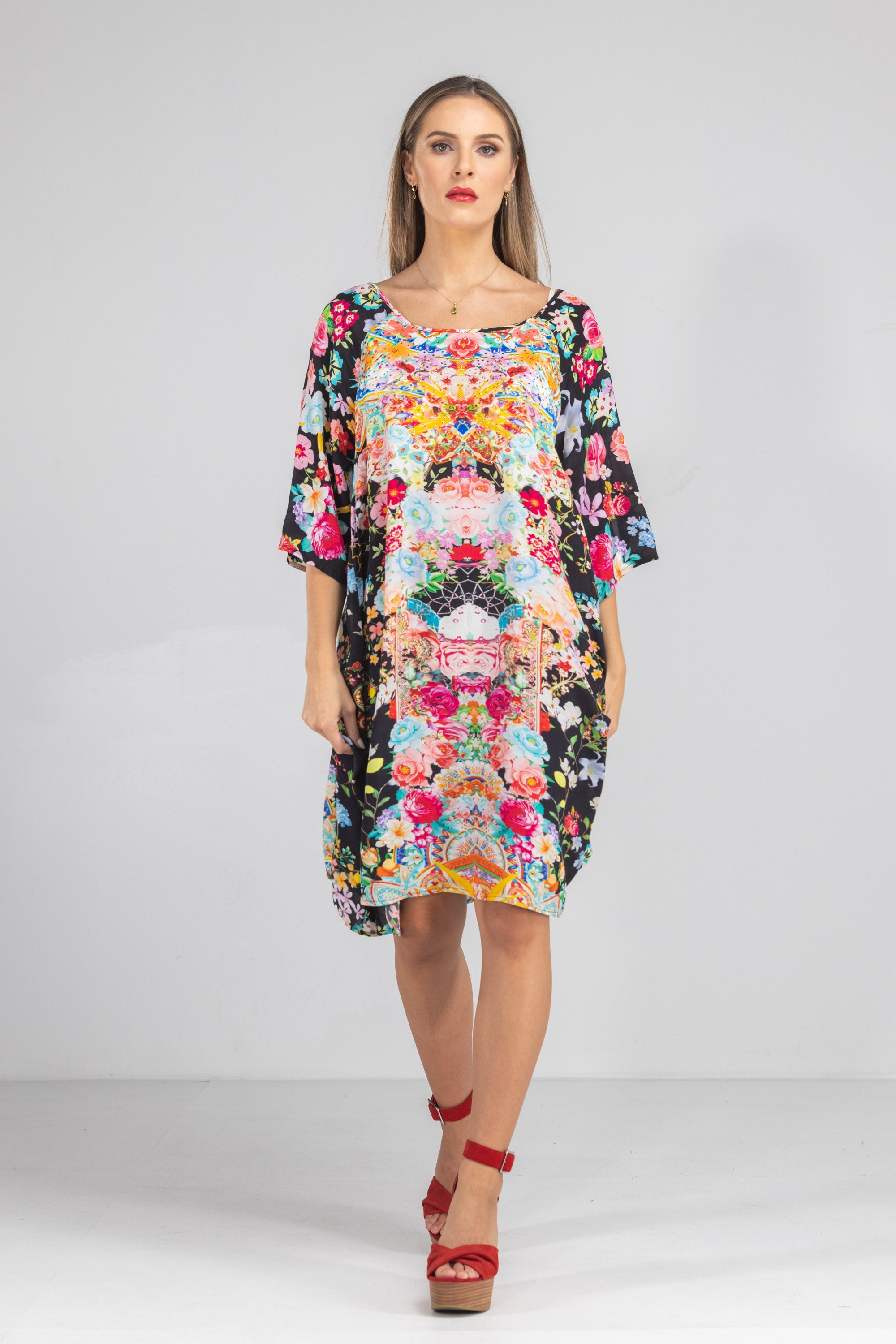 FLORINA NOIR - SLIT SLEEVE DRESS - TheSwankStore