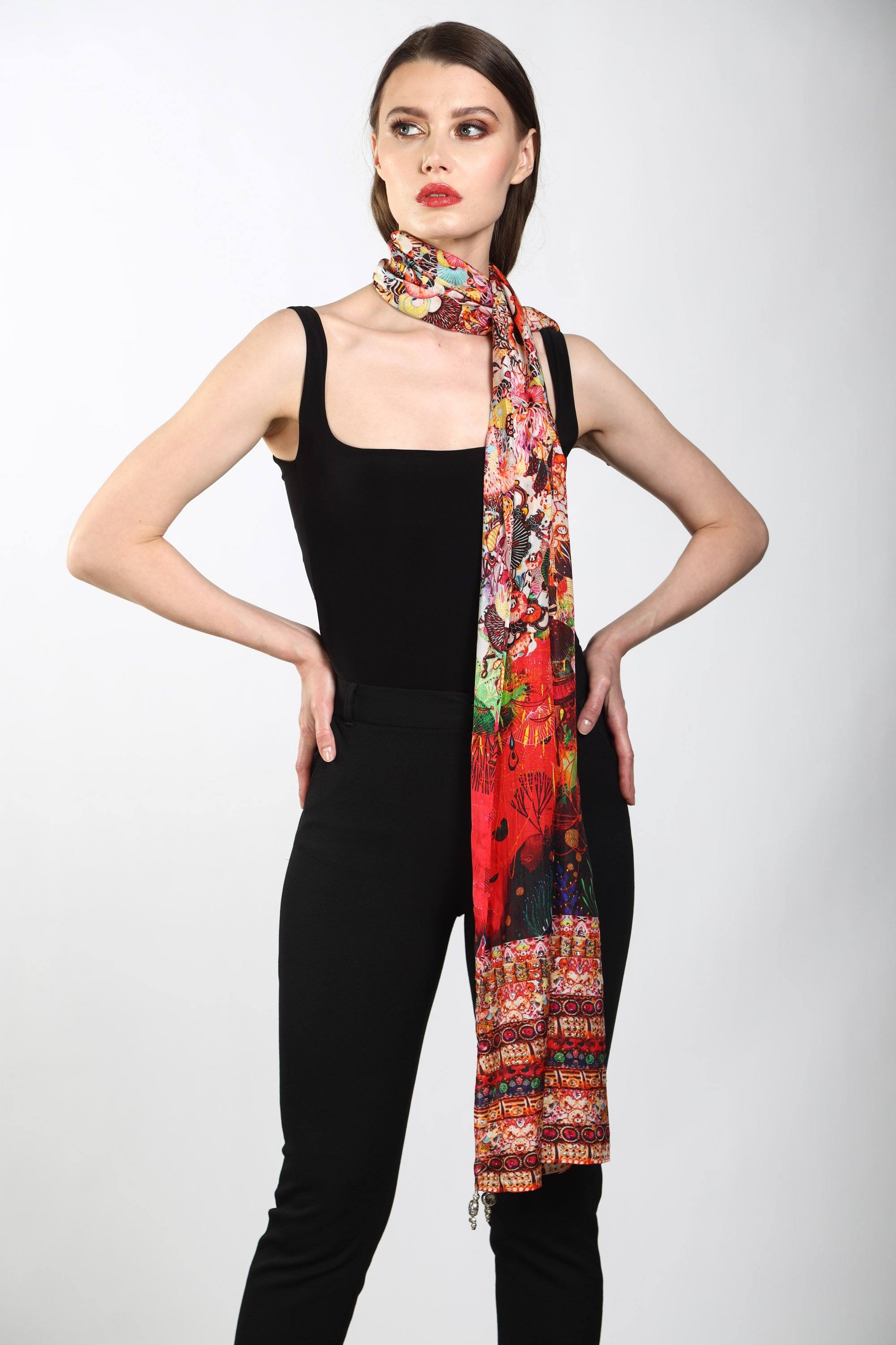 CORRALLE - SILK SCARF - TheSwankStore