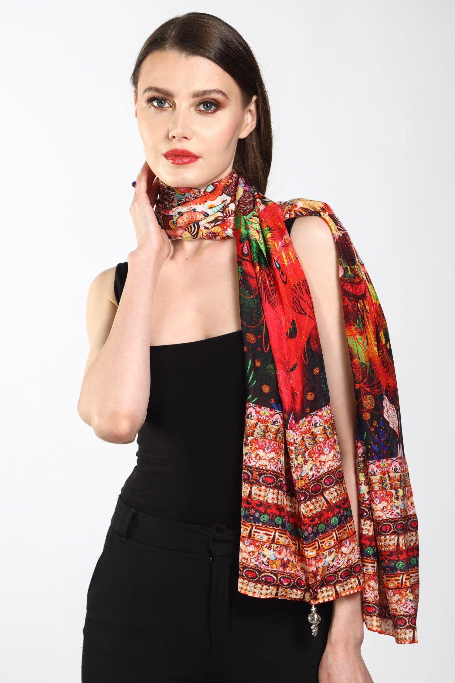 CORRALLE - SILK SCARF - TheSwankStore