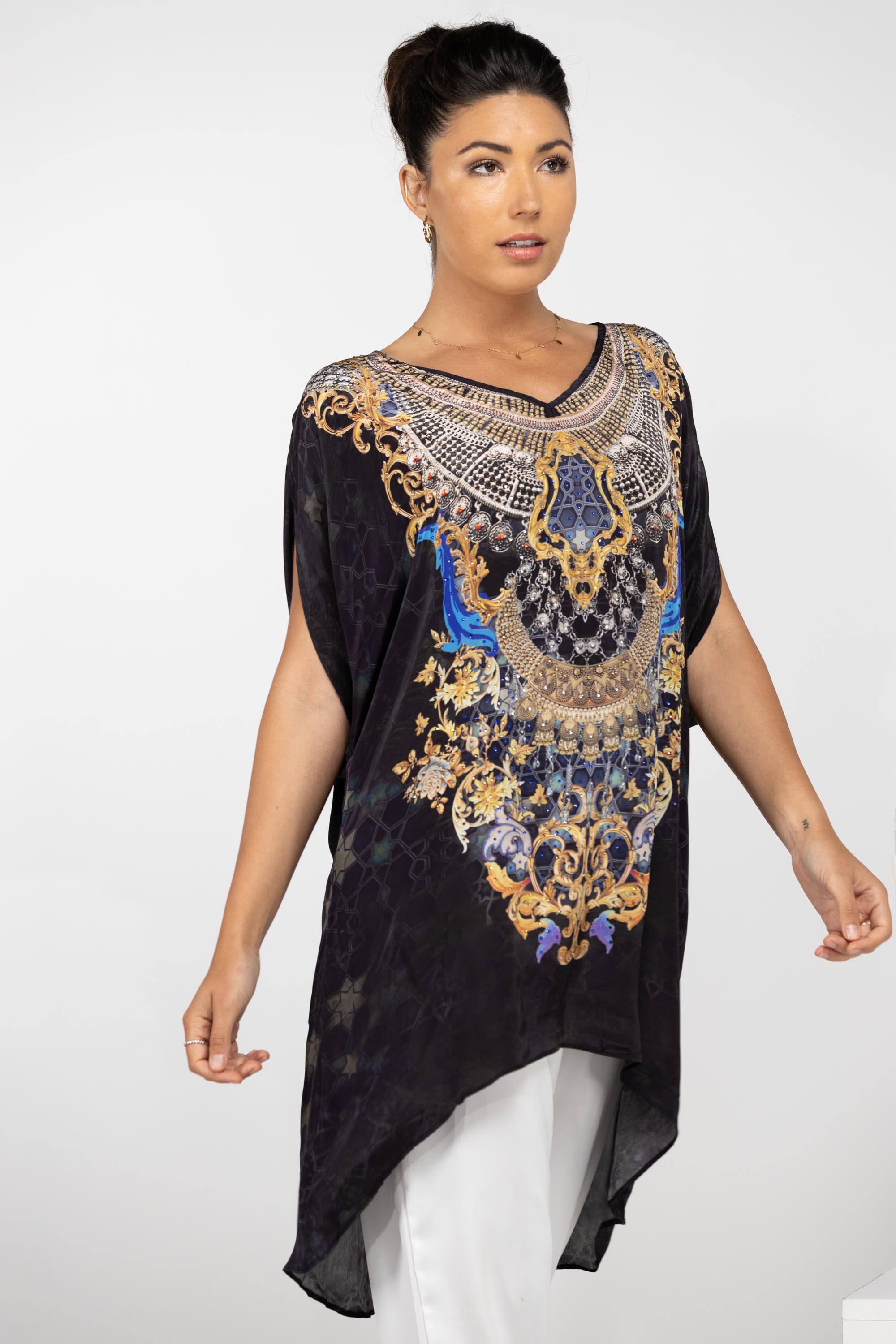 MIDNIGHT IN PARIS -  KAFTAN TUNIC (Longer Style) - TheSwankStore