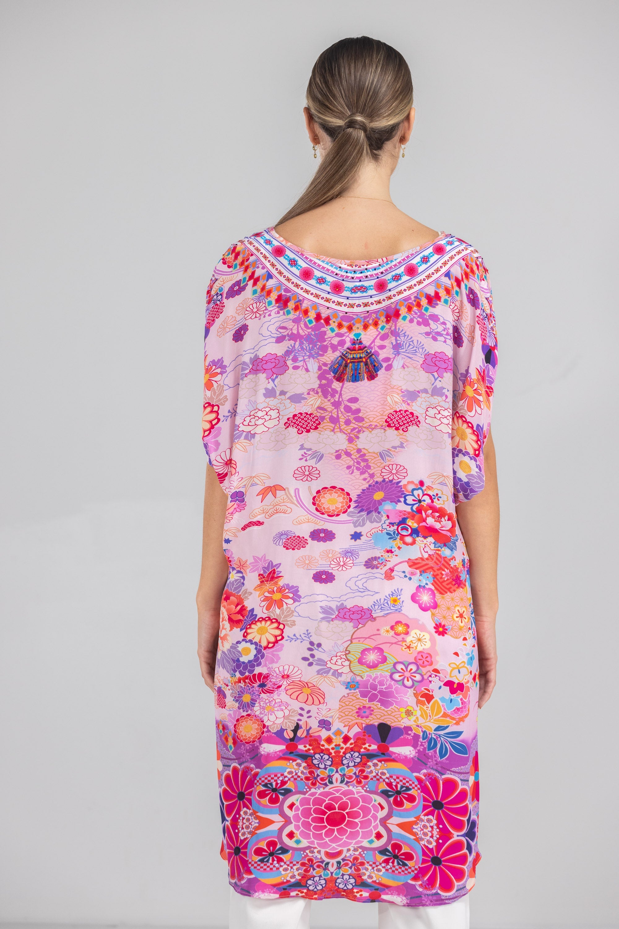 CHERRY BLOSSOM -  Kaftan Tunic (Longer Style) - TheSwankStore