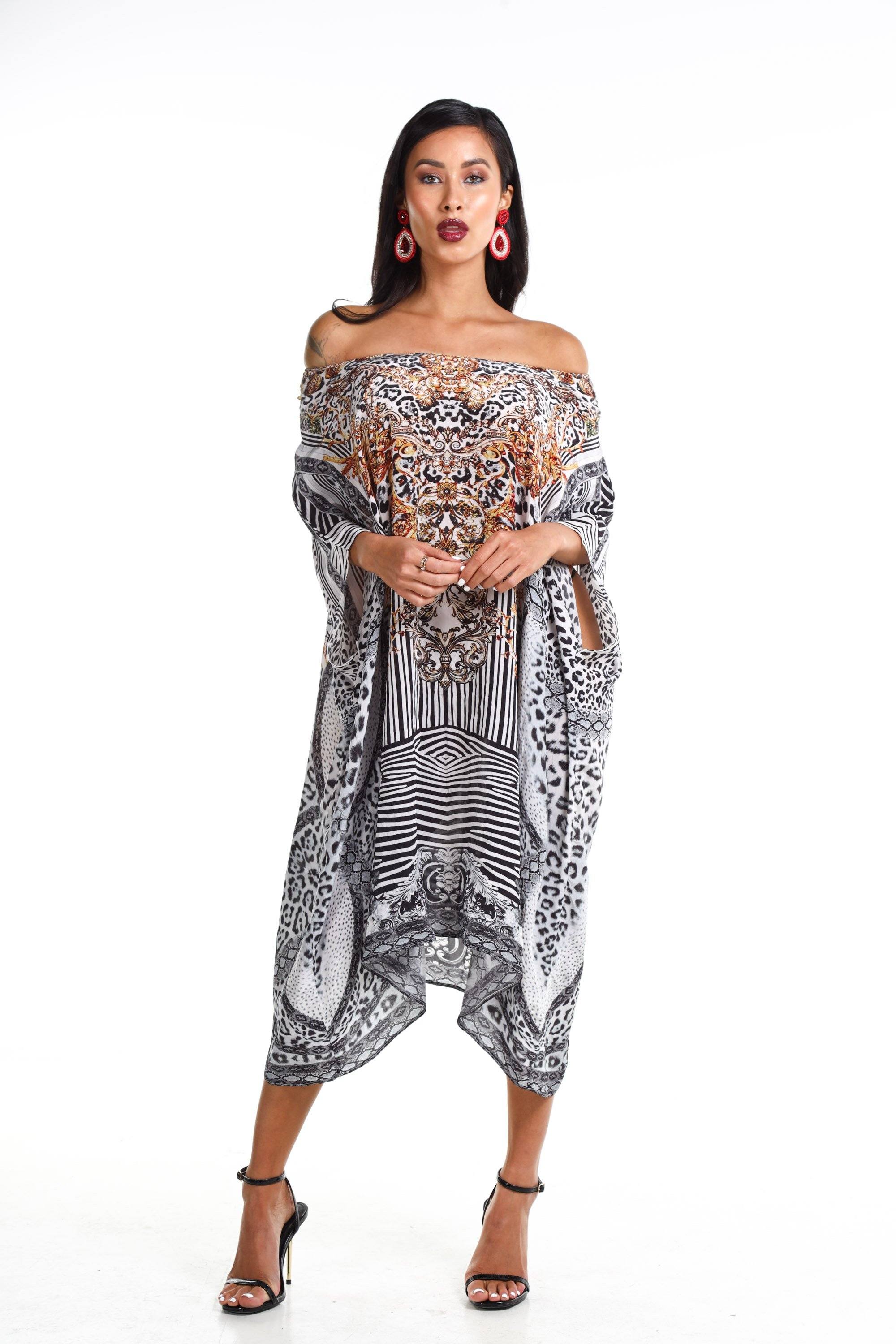 ZAFFARI - SHORT BOX KAFTAN - TheSwankStore