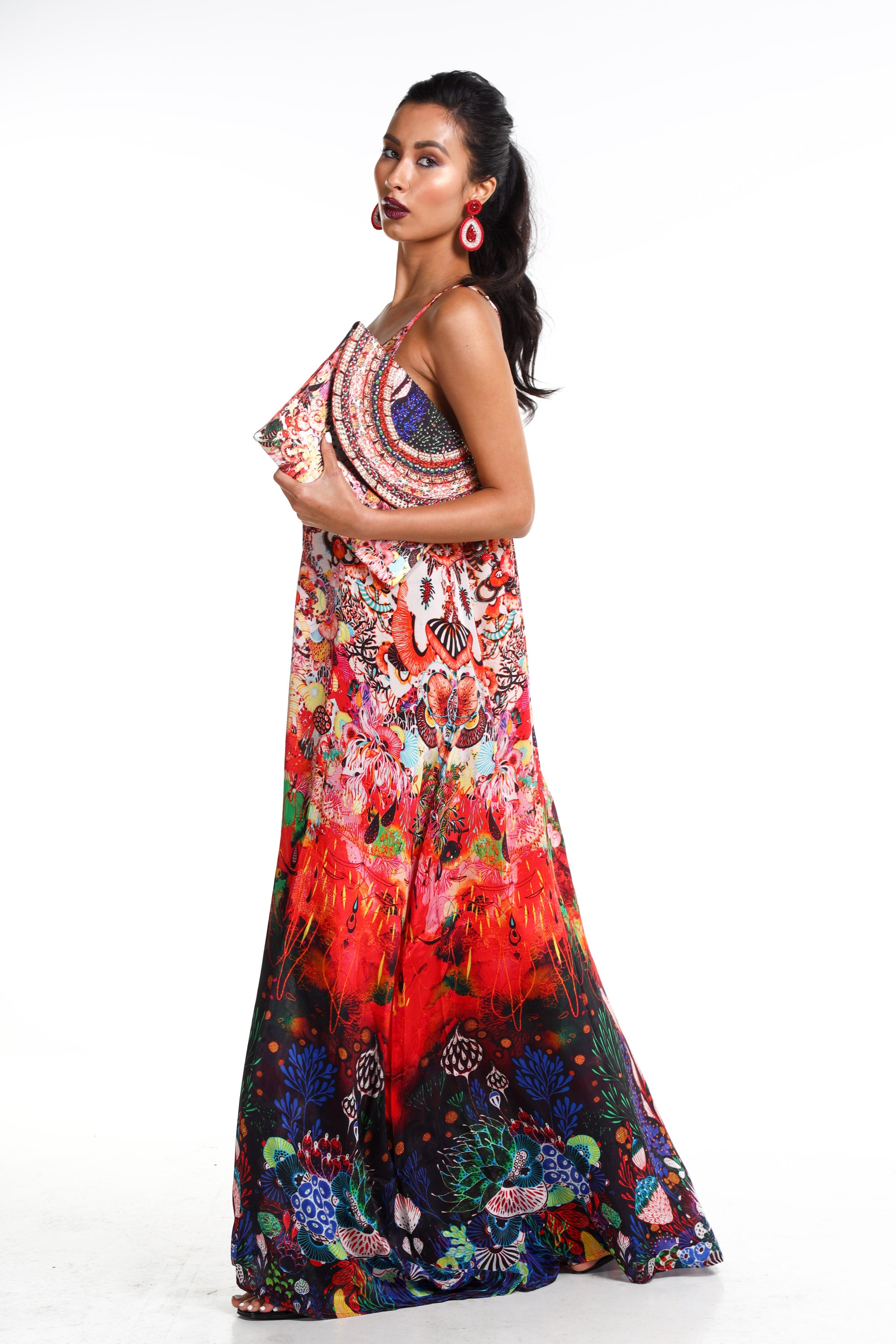 CORRALLE - MAXI DRESS WITH ADJUSTABLE STRAPS - TheSwankStore