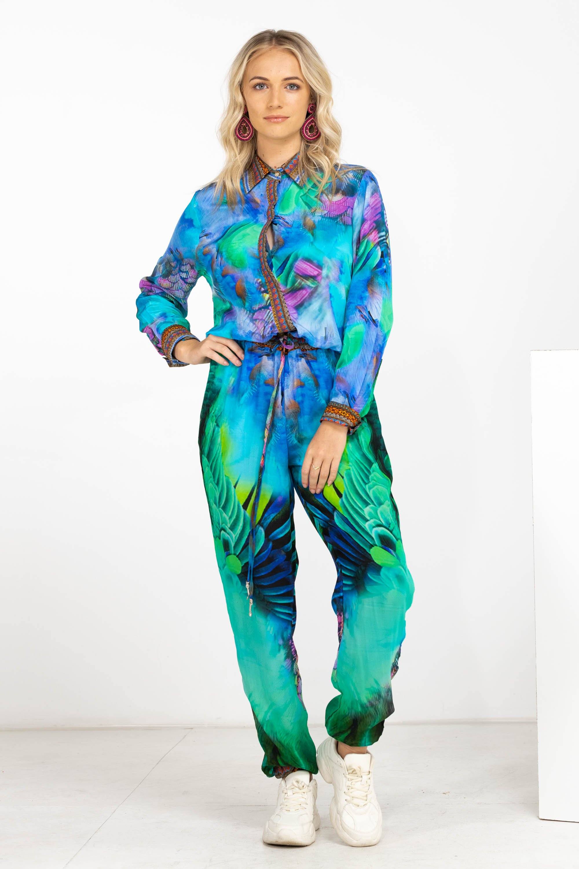 EMERALD STONE - JUMPSUIT WITH SLEEVES - TheSwankStore