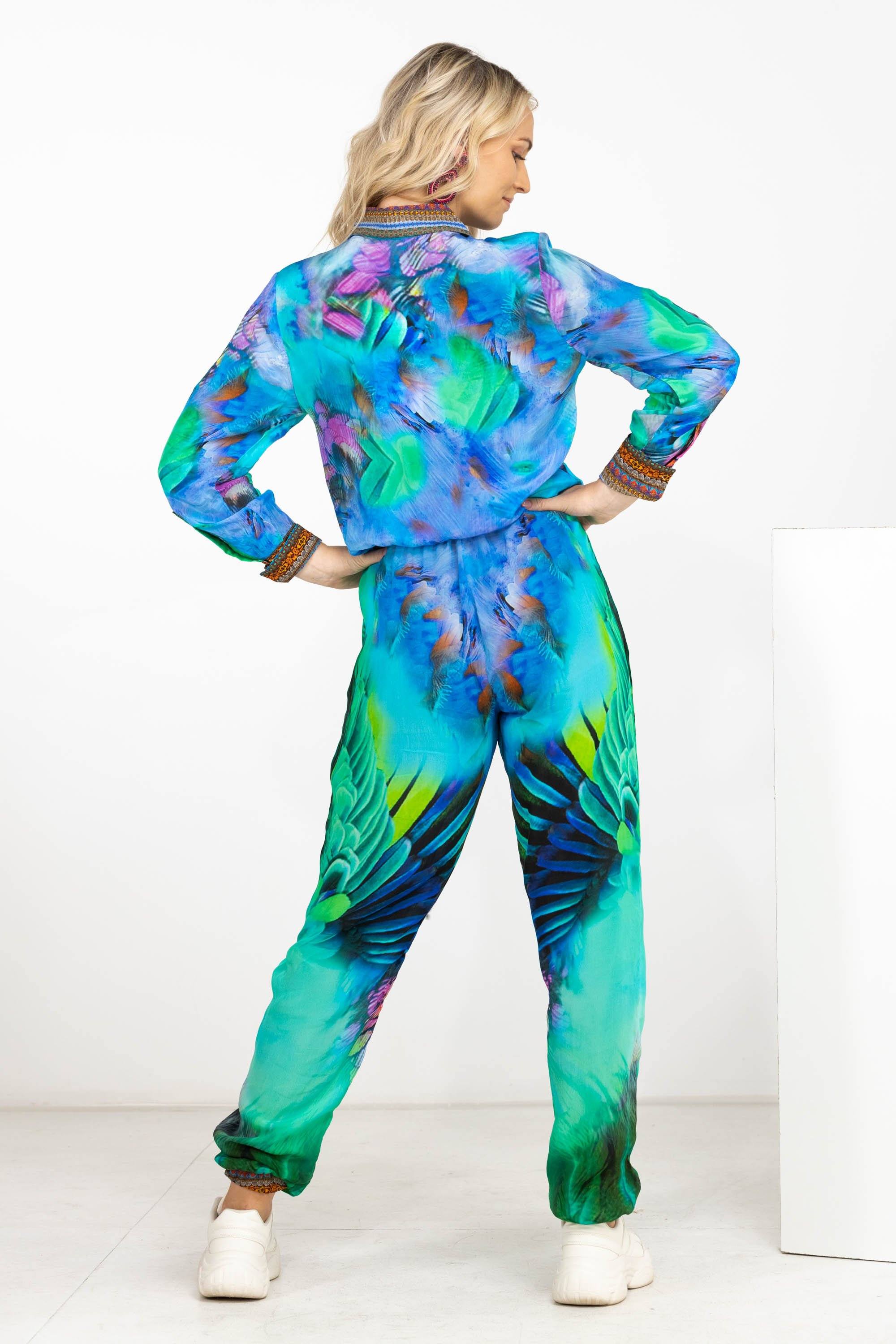 EMERALD STONE - JUMPSUIT WITH SLEEVES - TheSwankStore