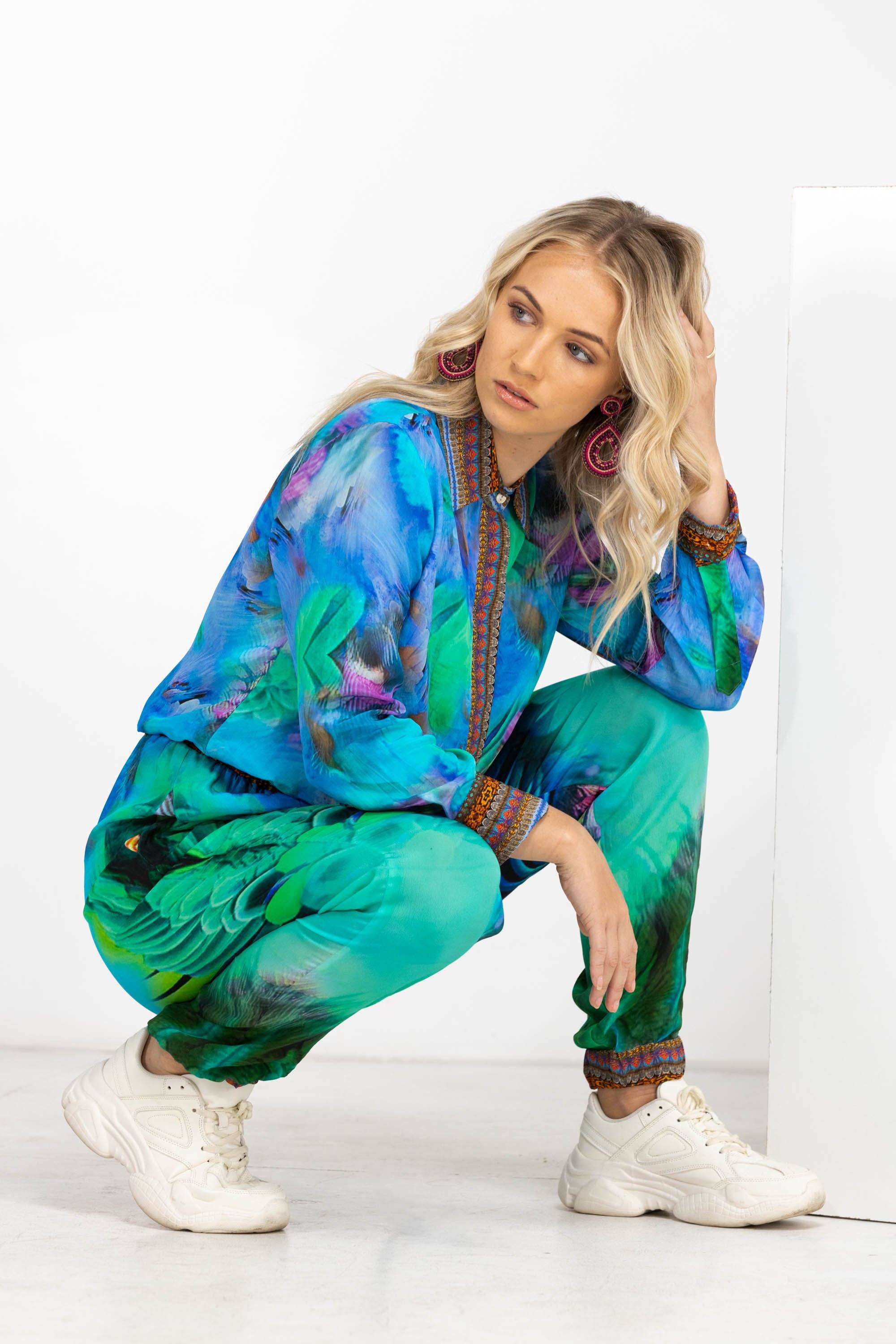 EMERALD STONE - JUMPSUIT WITH SLEEVES - TheSwankStore