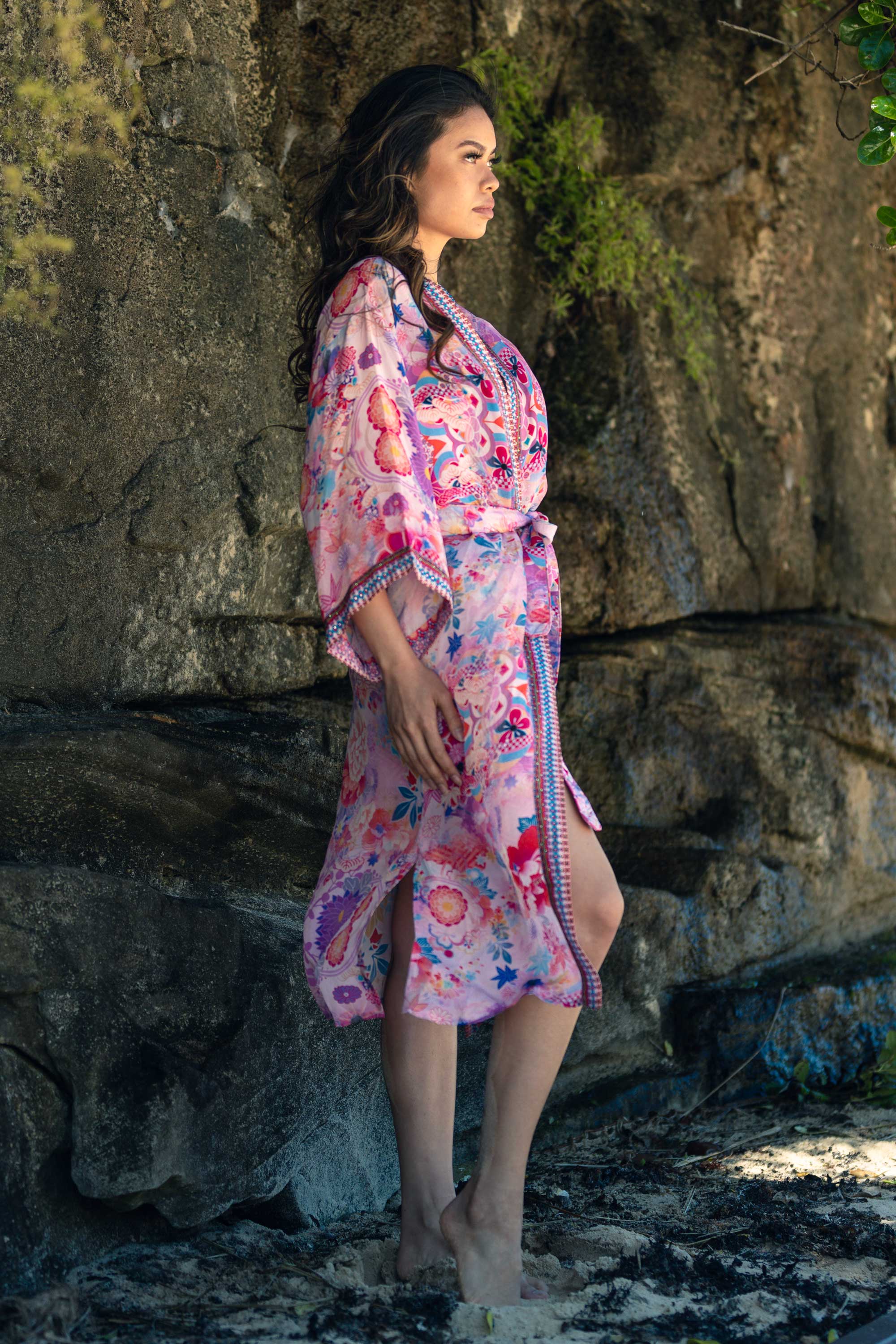 CHERRY BLOSSOM - KIMONO SHRUG LONG - TheSwankStore