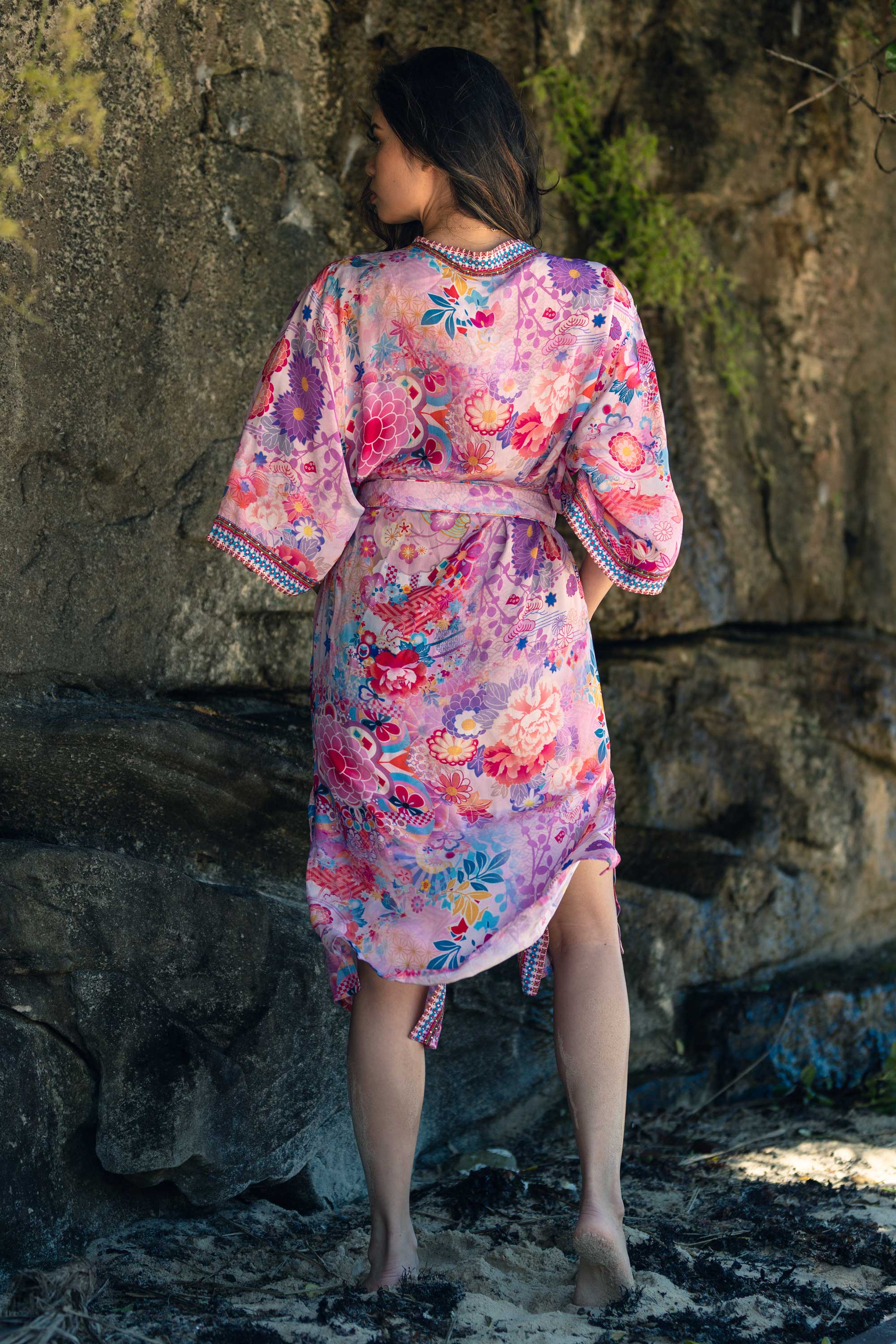 CHERRY BLOSSOM - KIMONO SHRUG LONG - TheSwankStore