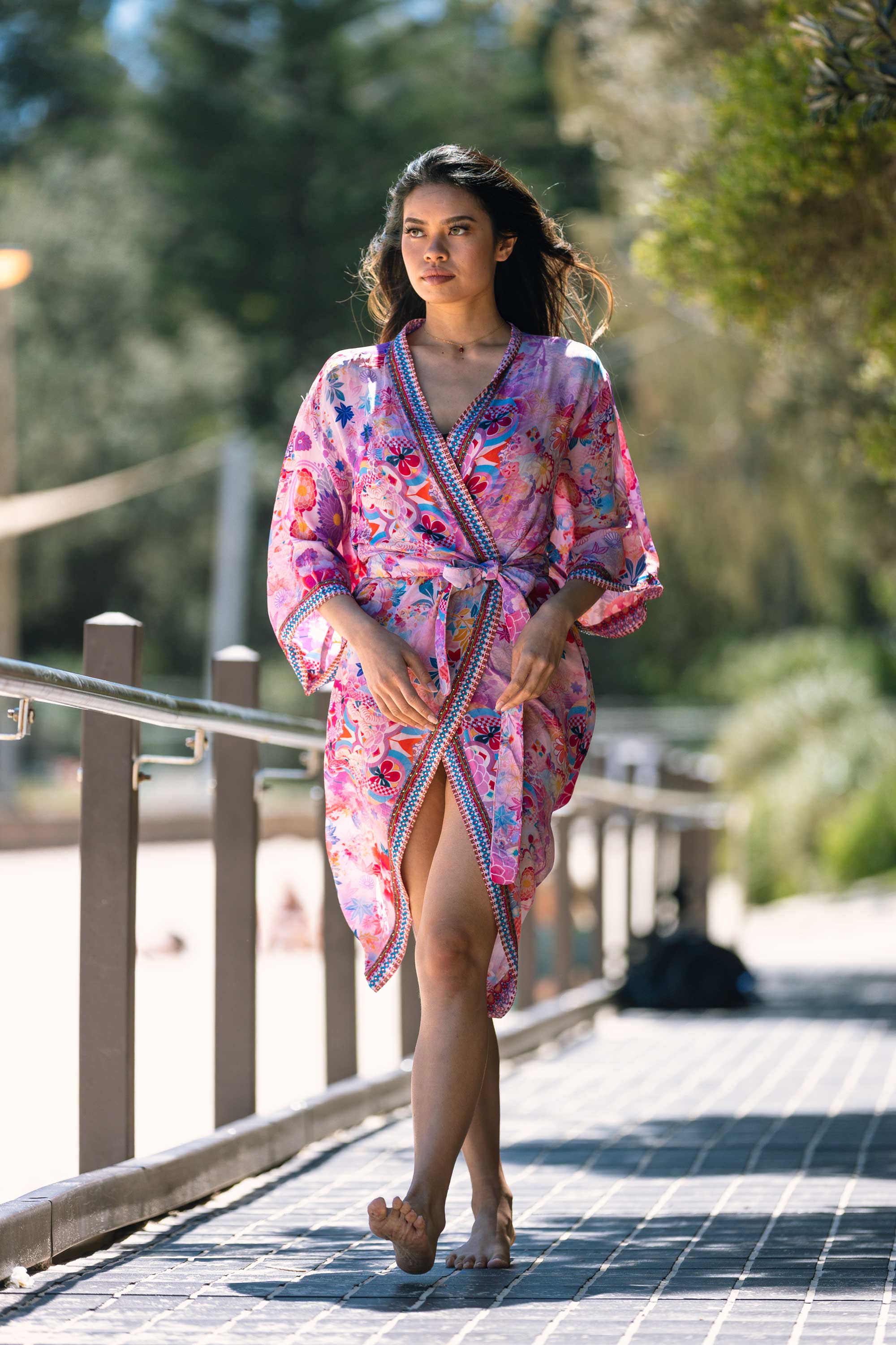 CHERRY BLOSSOM - KIMONO SHRUG LONG - TheSwankStore