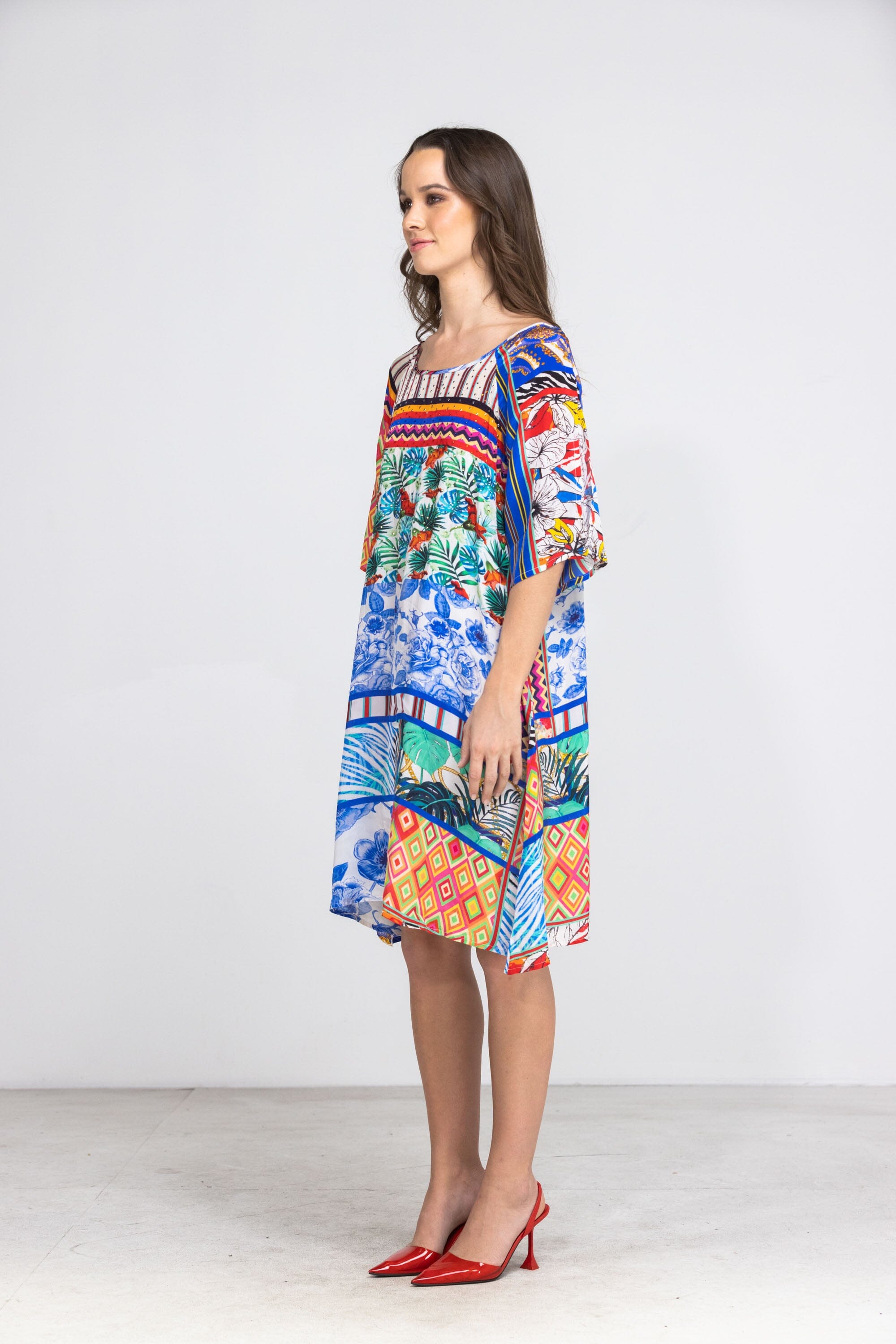 BEDOUIN PALMS - SLIT SLEEVE DRESS - TheSwankStore