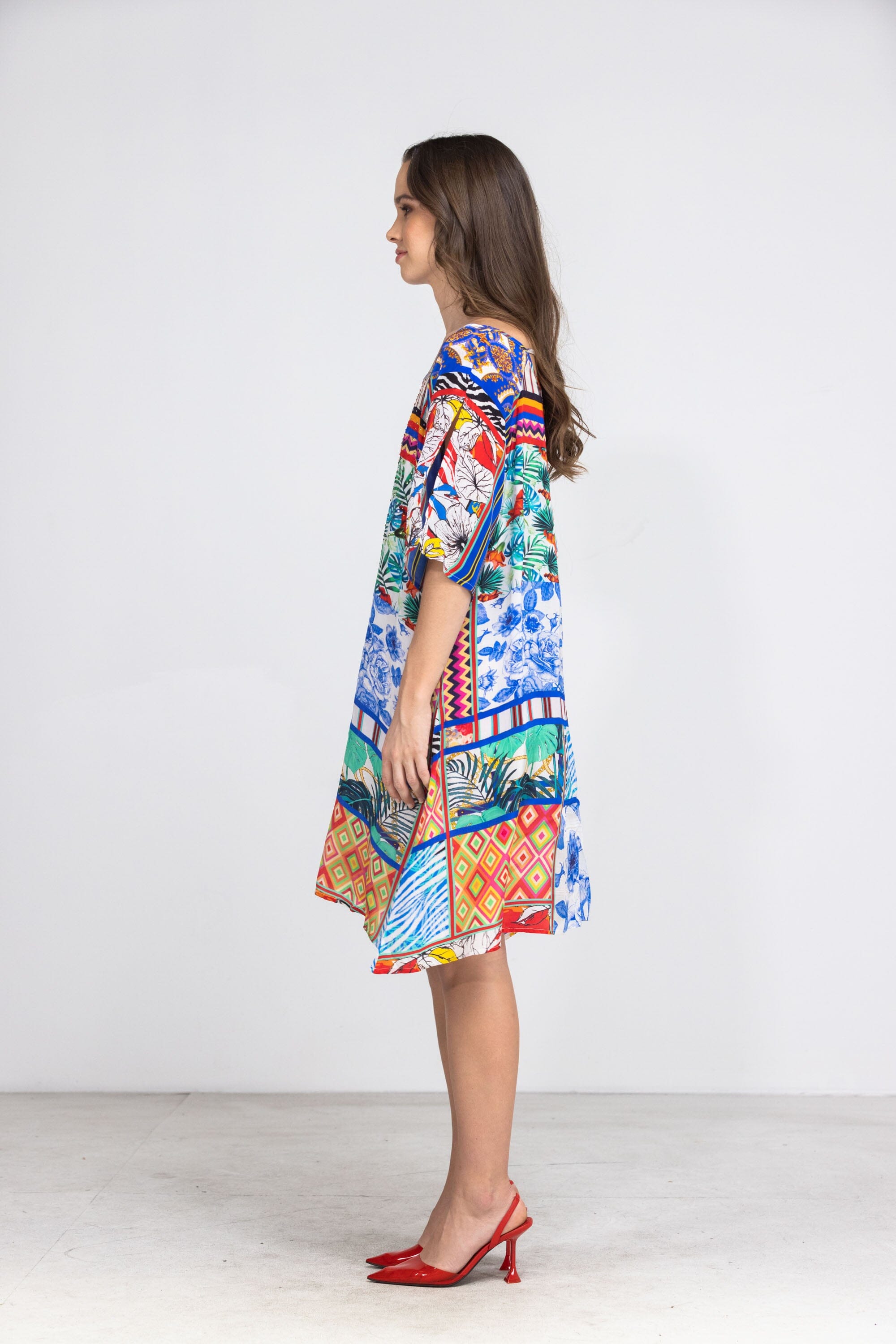 BEDOUIN PALMS - SLIT SLEEVE DRESS - TheSwankStore