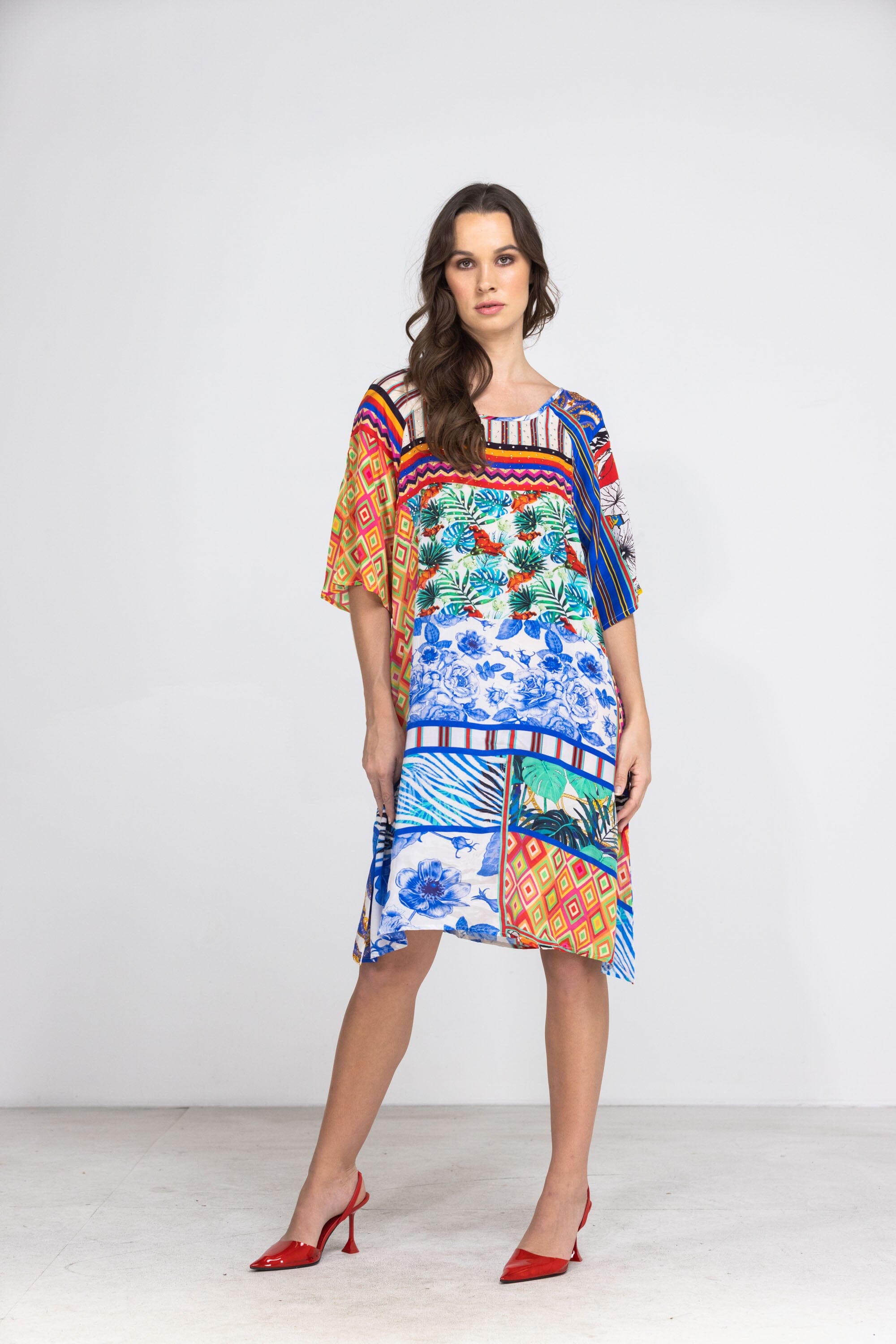 BEDOUIN PALMS - SLIT SLEEVE DRESS - TheSwankStore