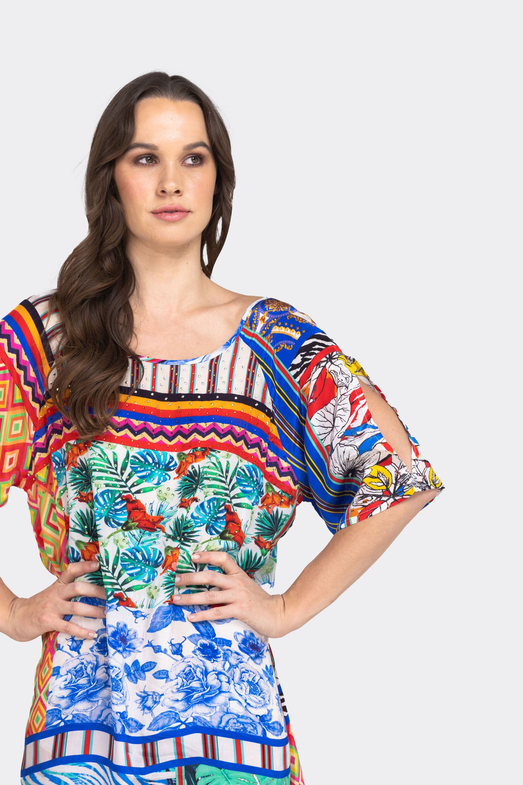 BEDOUIN PALMS - SLIT SLEEVE DRESS - TheSwankStore