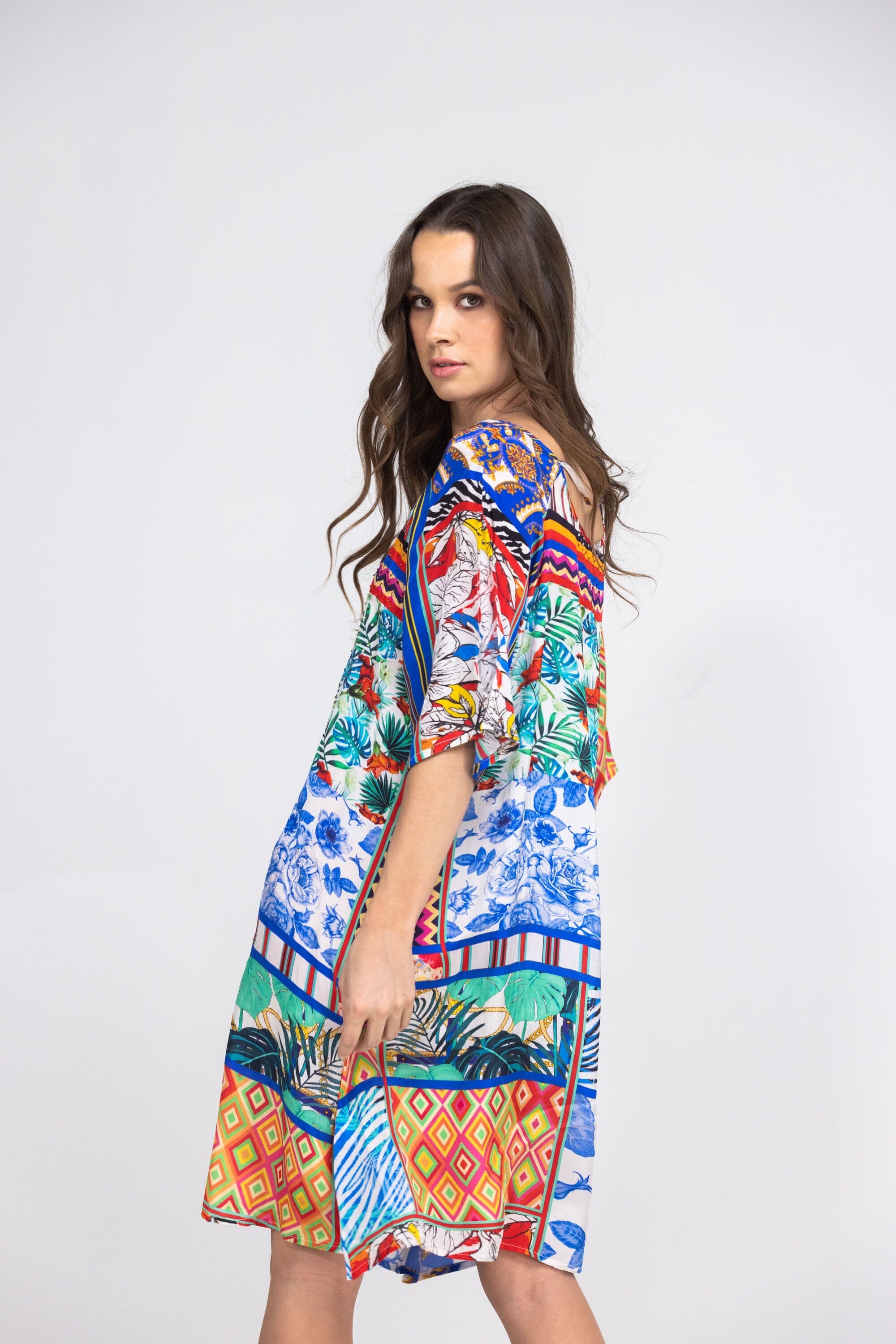 BEDOUIN PALMS - SLIT SLEEVE DRESS - TheSwankStore