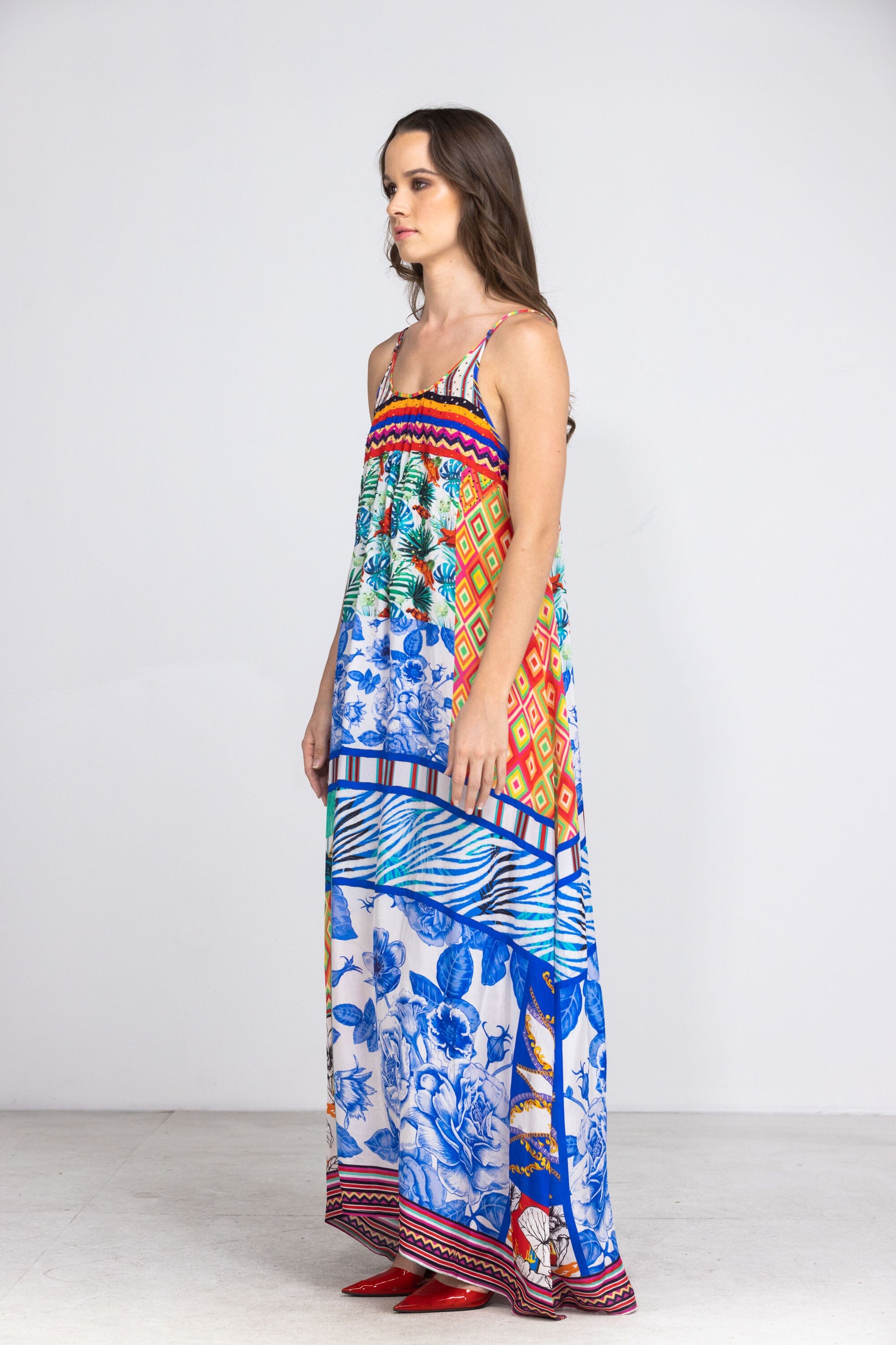 BEDOUIN PALMS - MAXI DRESS WITH ADJUSTABLE STRAPS - TheSwankStore