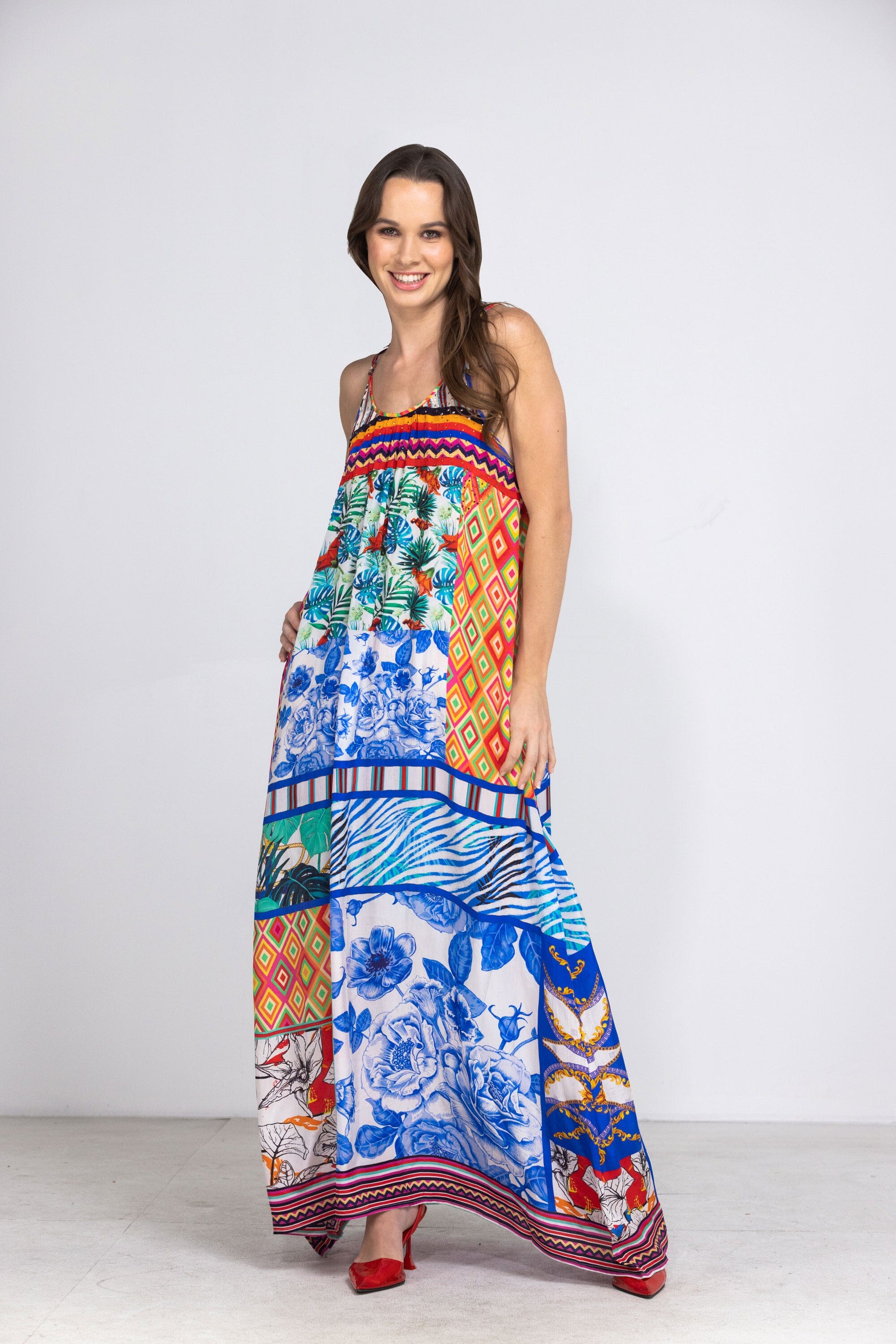 BEDOUIN PALMS - MAXI DRESS WITH ADJUSTABLE STRAPS - TheSwankStore