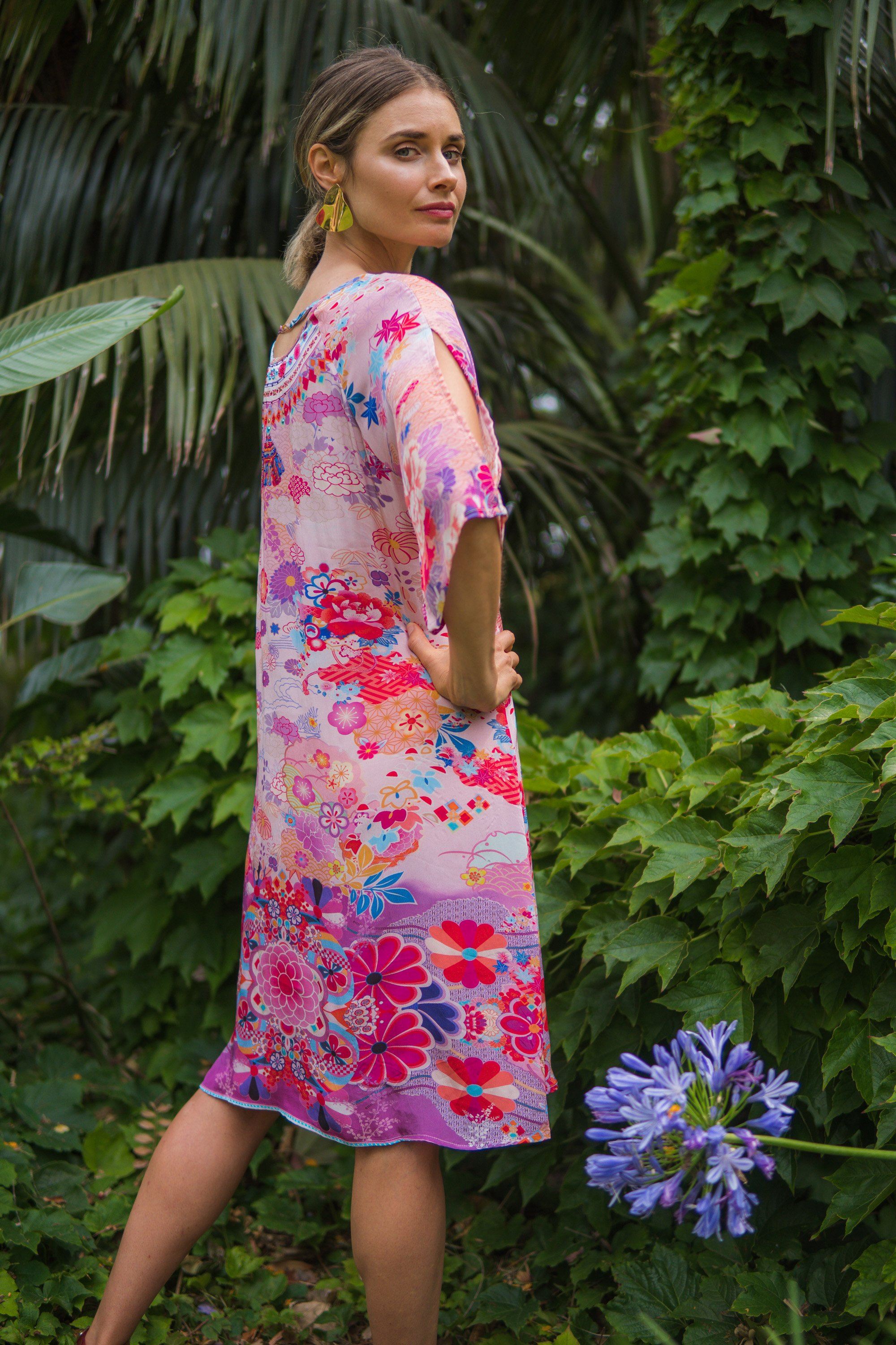 CHERRY BLOSSOM - SLIT SLEEVE DRESS - TheSwankStore