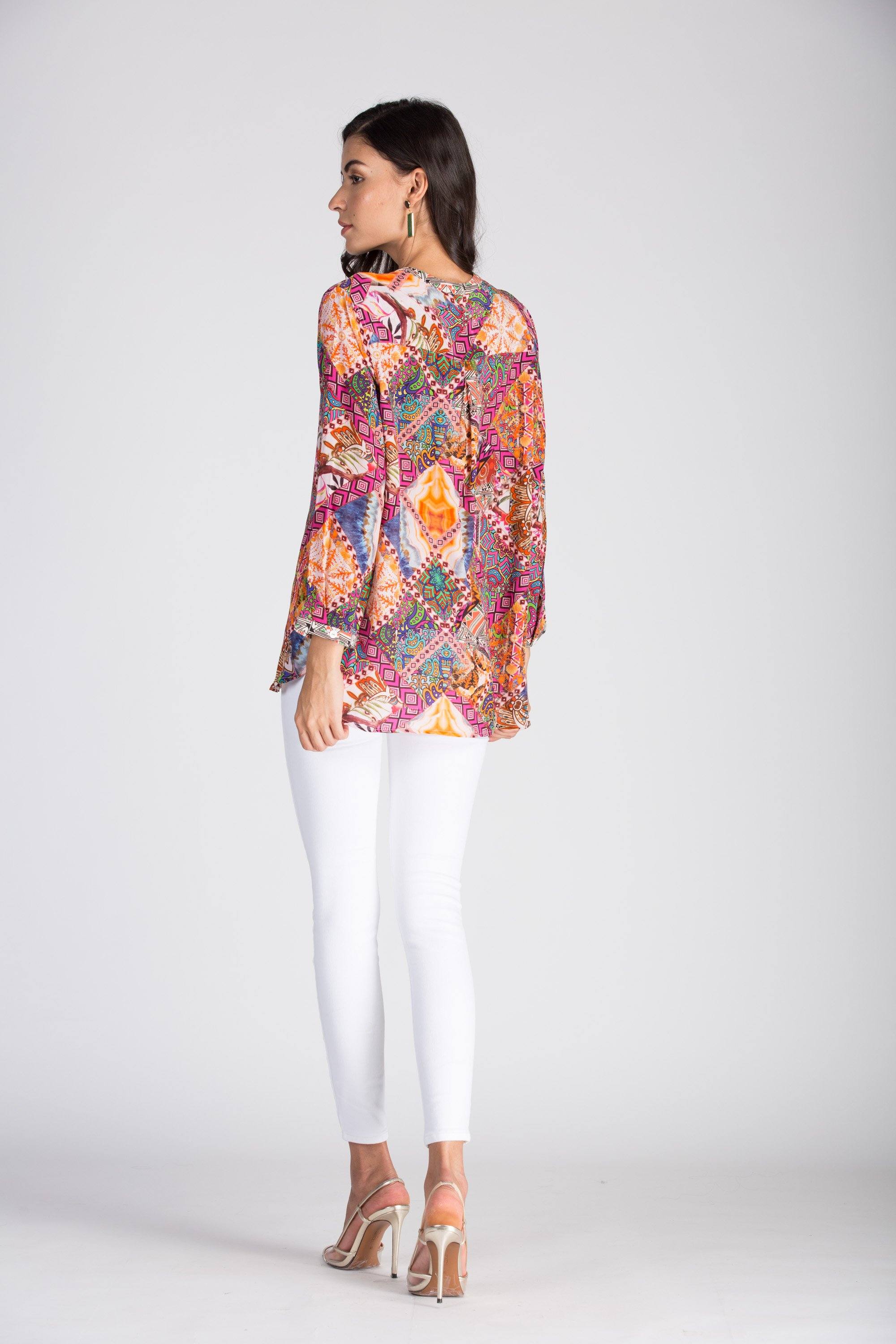 Tunisia Milano Shirt styled with summer resortwear on a back view