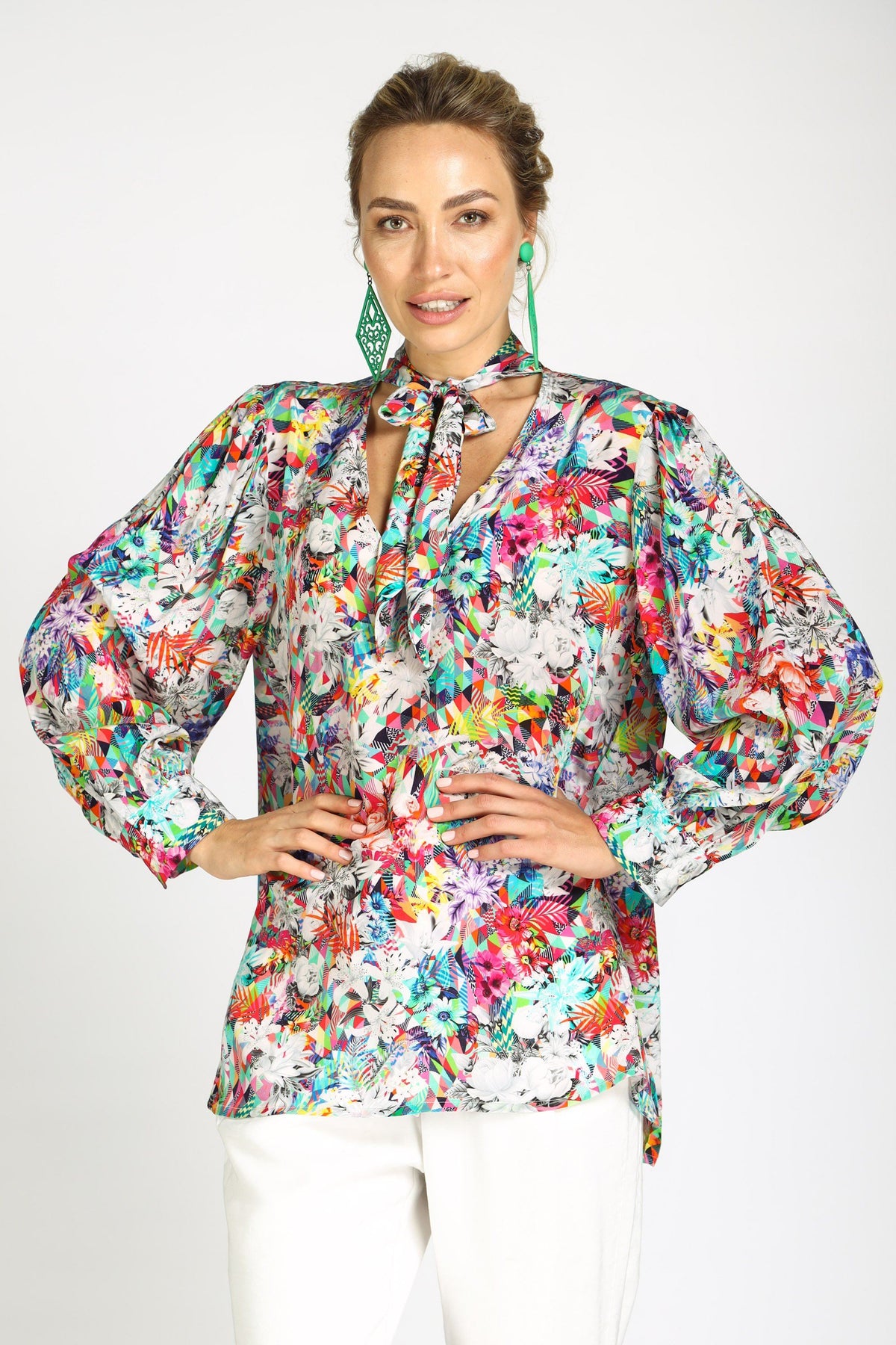 THE ARIA - BOHEME SHIRT WITH NECK TIE - TheSwankStore