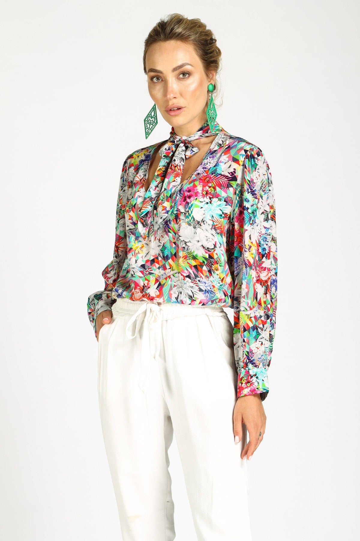 THE ARIA - BOHEME SHIRT WITH NECK TIE - TheSwankStore