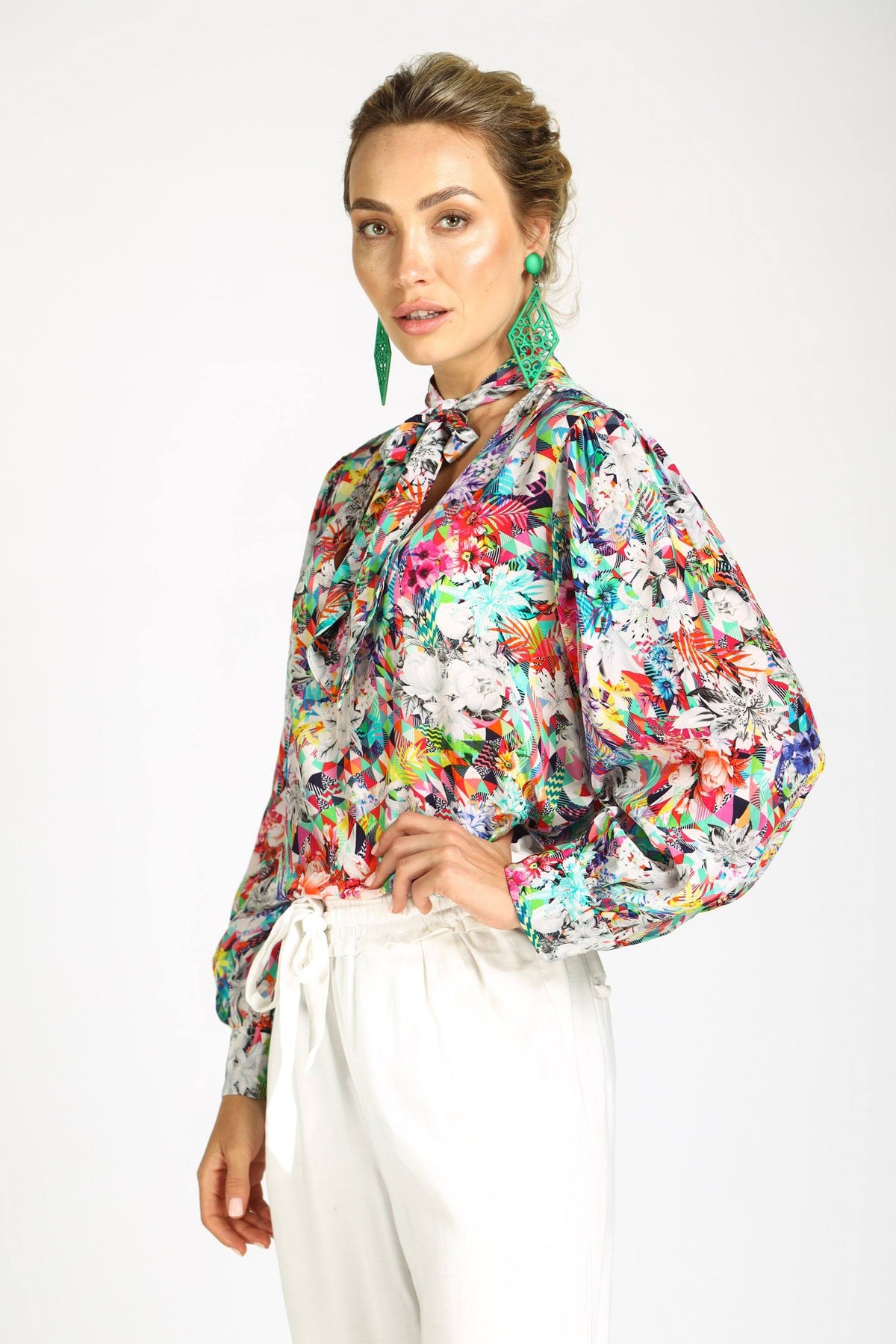 THE ARIA - BOHEME SHIRT WITH NECK TIE - TheSwankStore