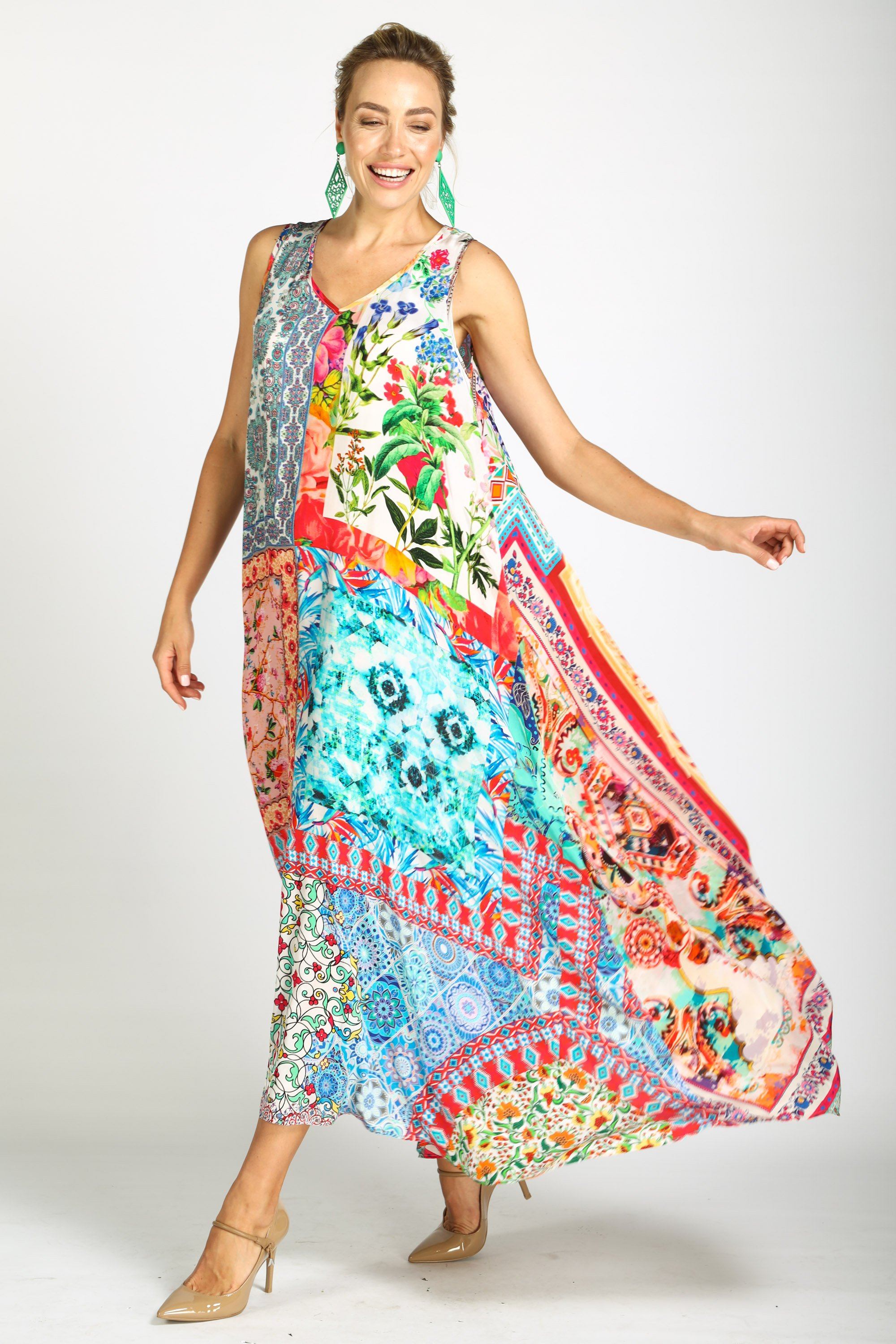 DAMASCUS - SLEEVELESS MAXI DRESS - TheSwankStore