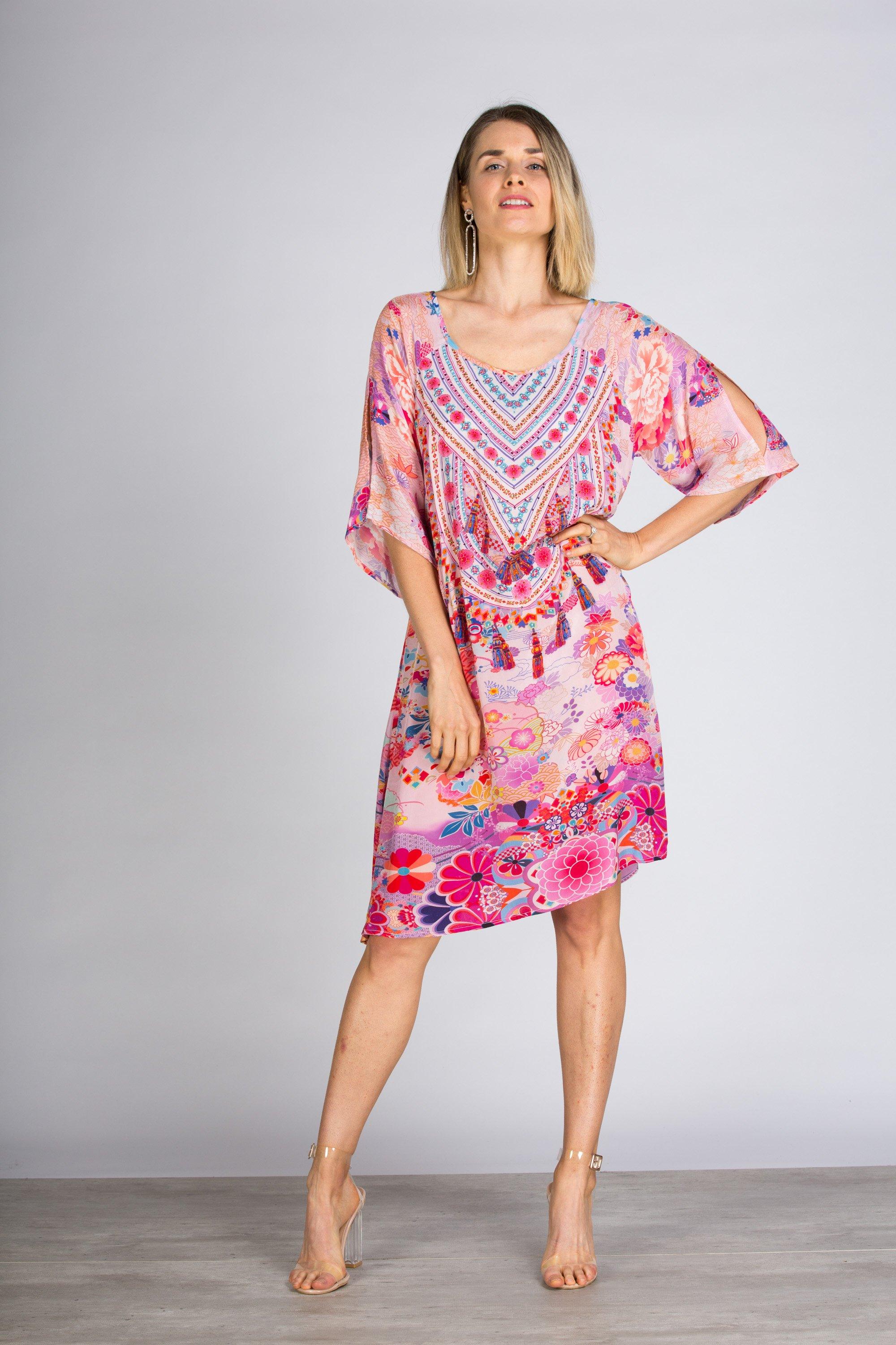CHERRY BLOSSOM - SLIT SLEEVE DRESS - TheSwankStore