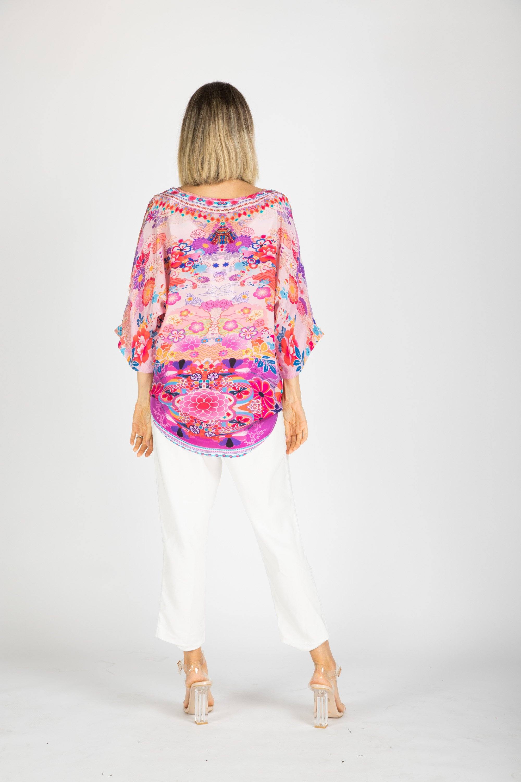 CHERRY BLOSSOM - KAFTAN TOP (Shorter Style) - TheSwankStore